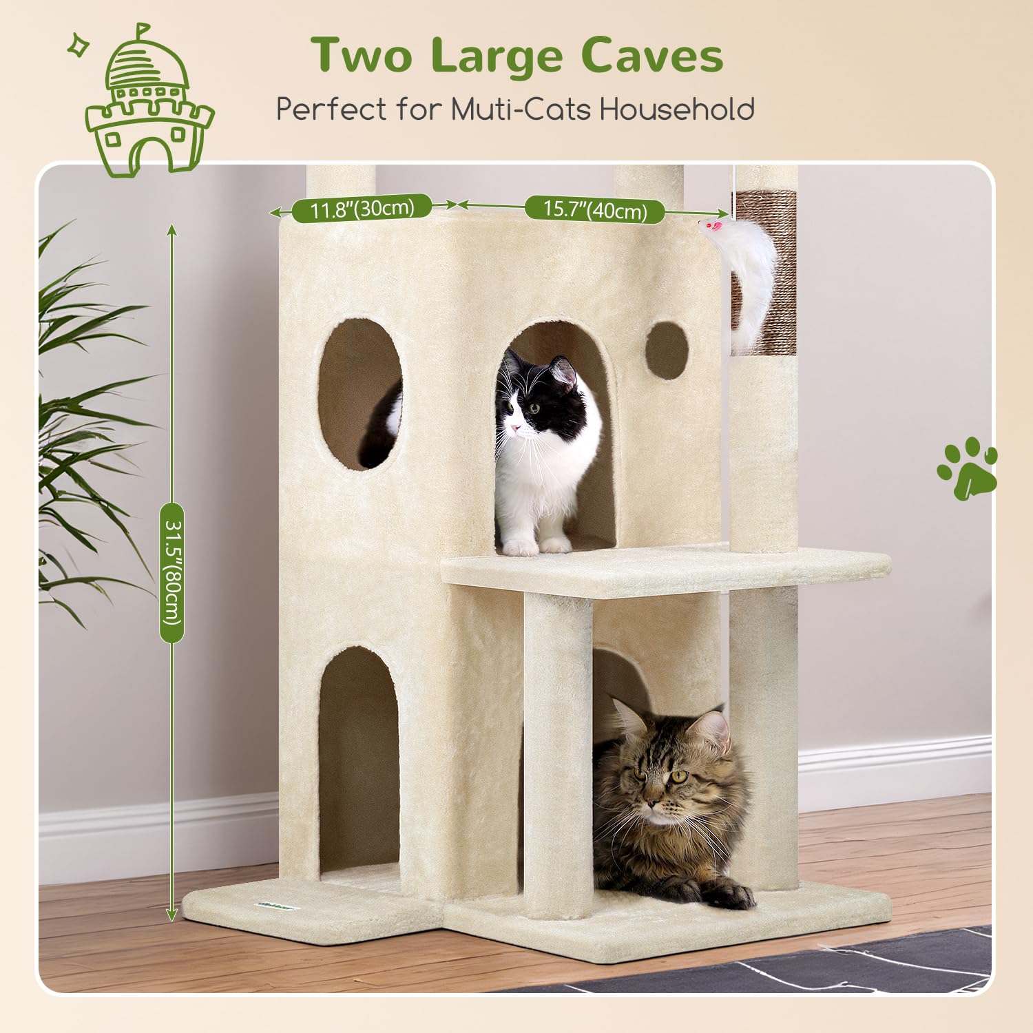 Globlazer cat tree 50-inch dangling toys engage playful instincts