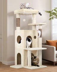 Globlazer cat tree 50-inch top perch provides a high vantage point for observing the room