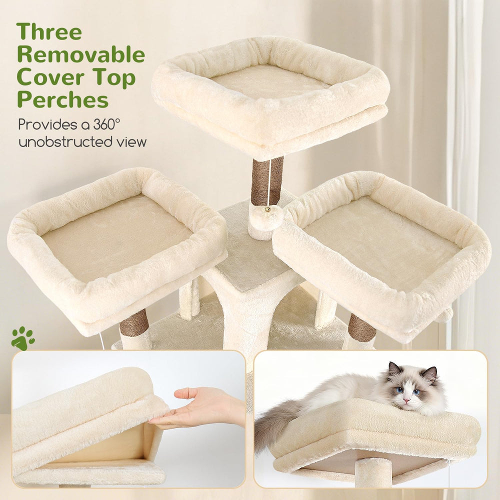 Globlazer 82-inch XXL cat tree plush condos provide cozy private retreats