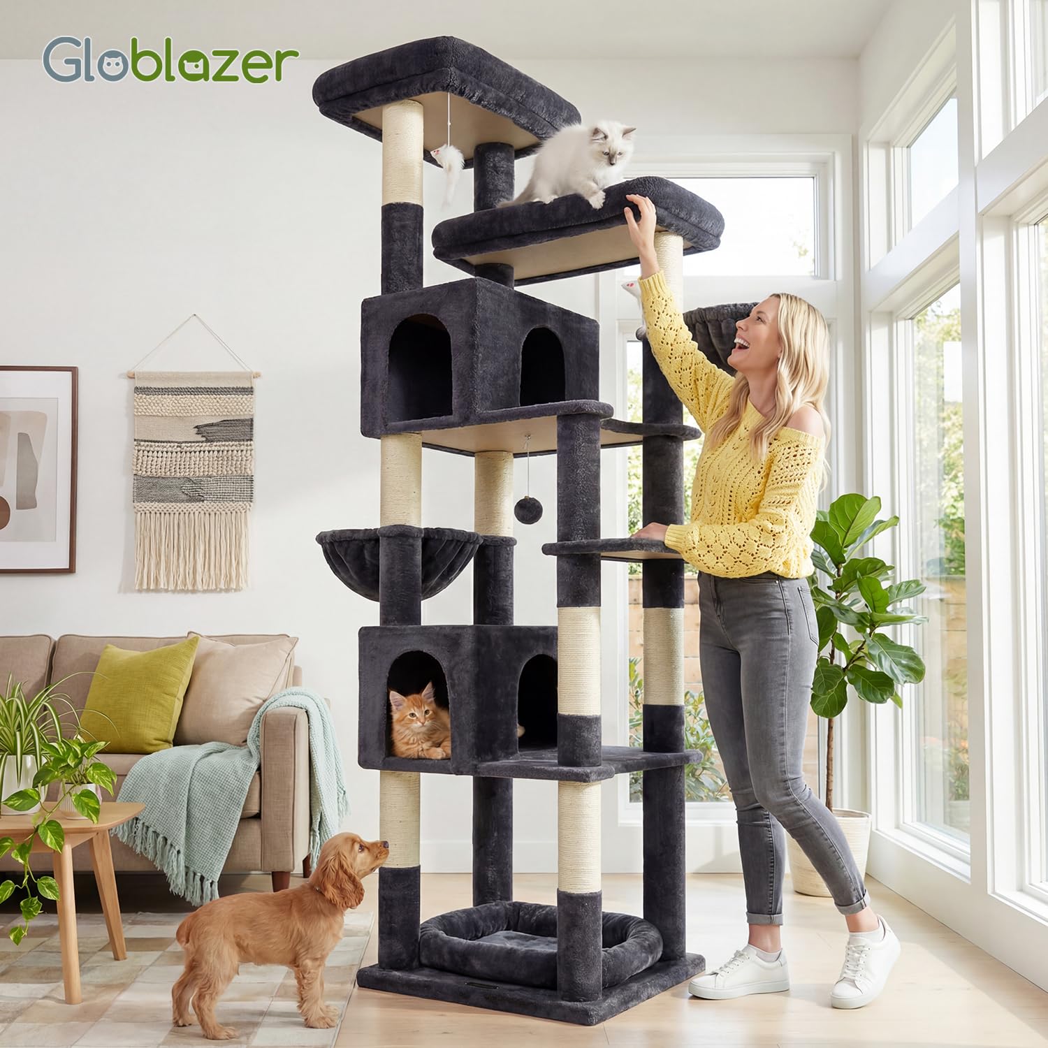 Globlazer cat tree assembly tools included ease setup for fast playtime.