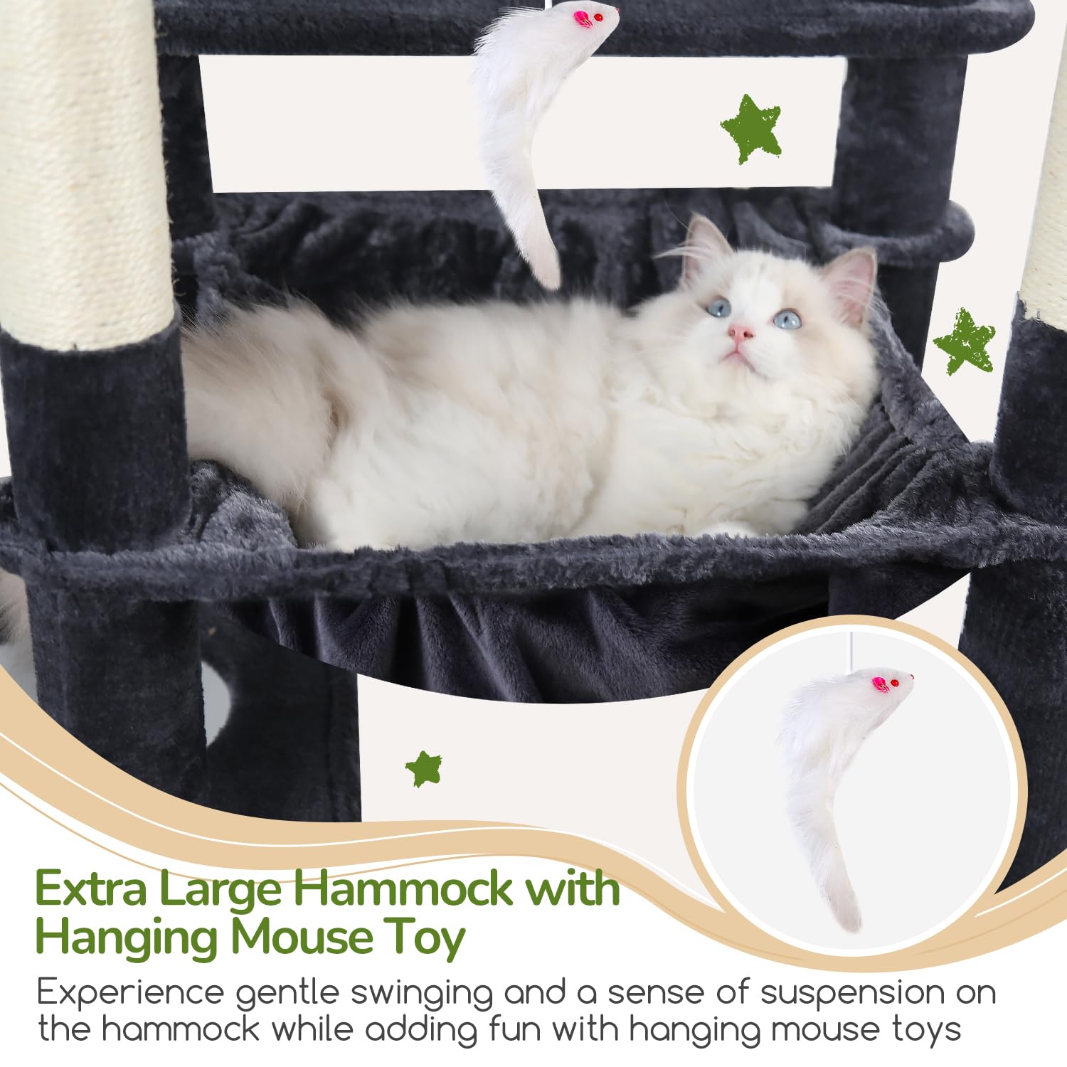 Globlazer cat tree condo provides roomy hideaway for solo play or quiet naps