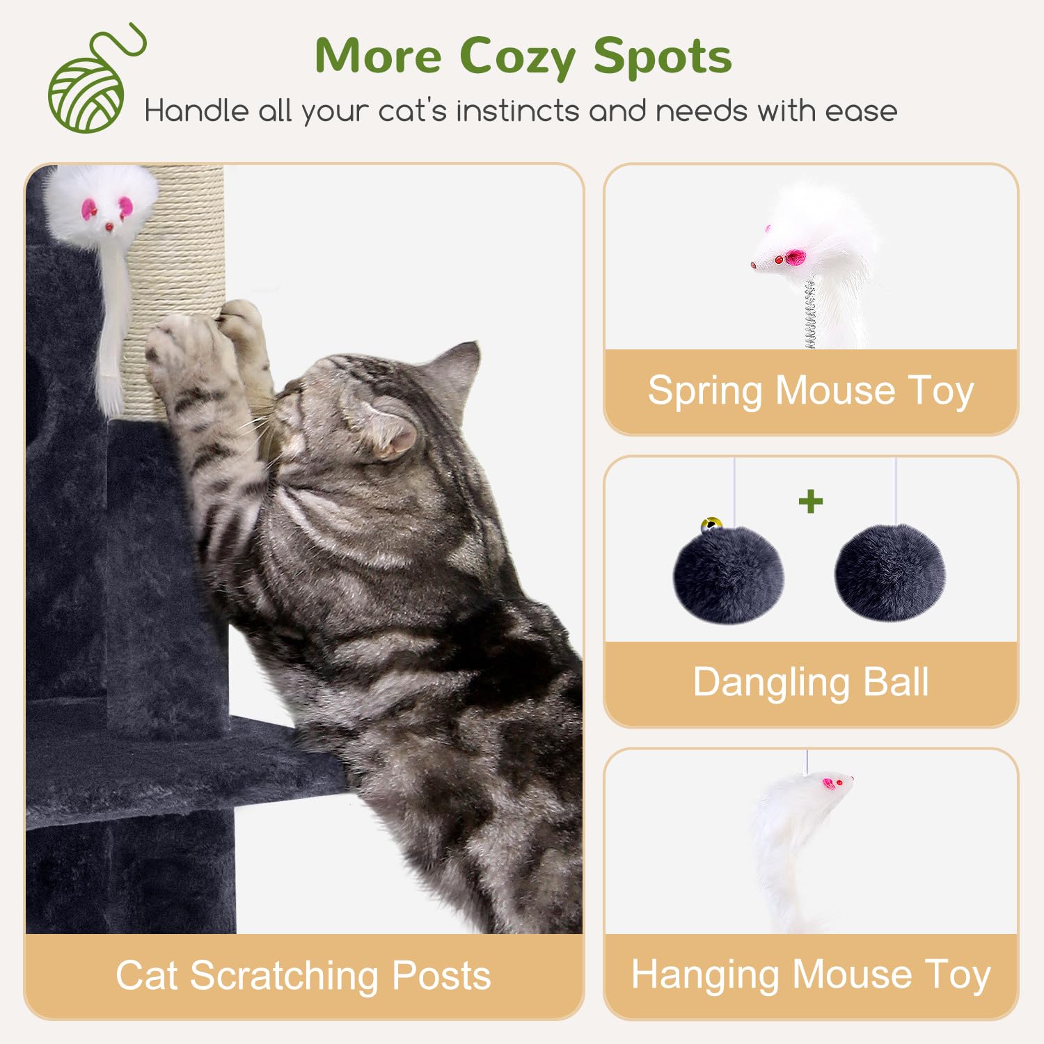 Globlazer easy-assembly cat tree enables quick setup with minimal tools.