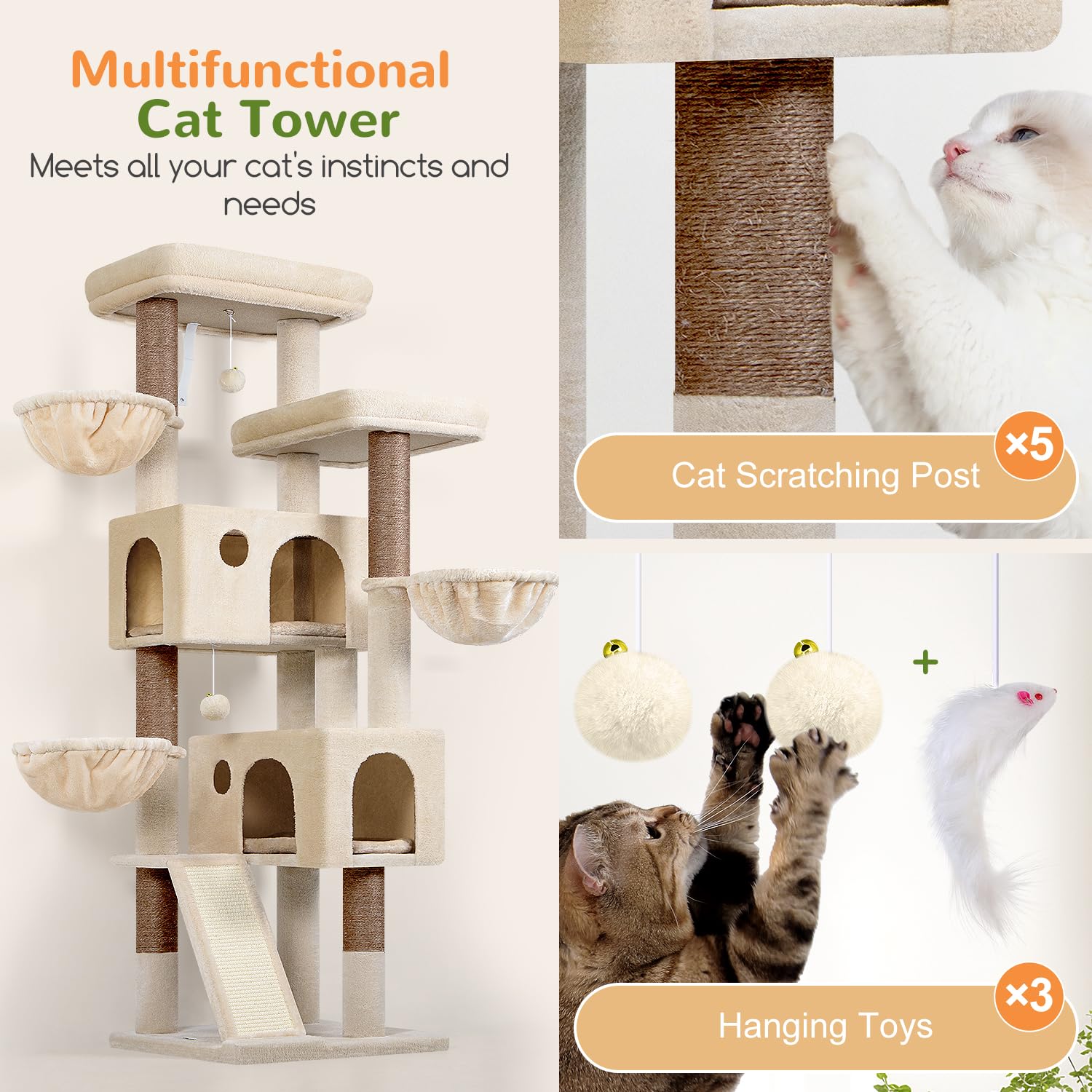 Globlazer cat tree easy assembly with included parts.