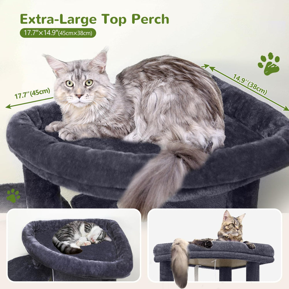 Globlazer cat tree extra large platform for lounging and surveying the room.