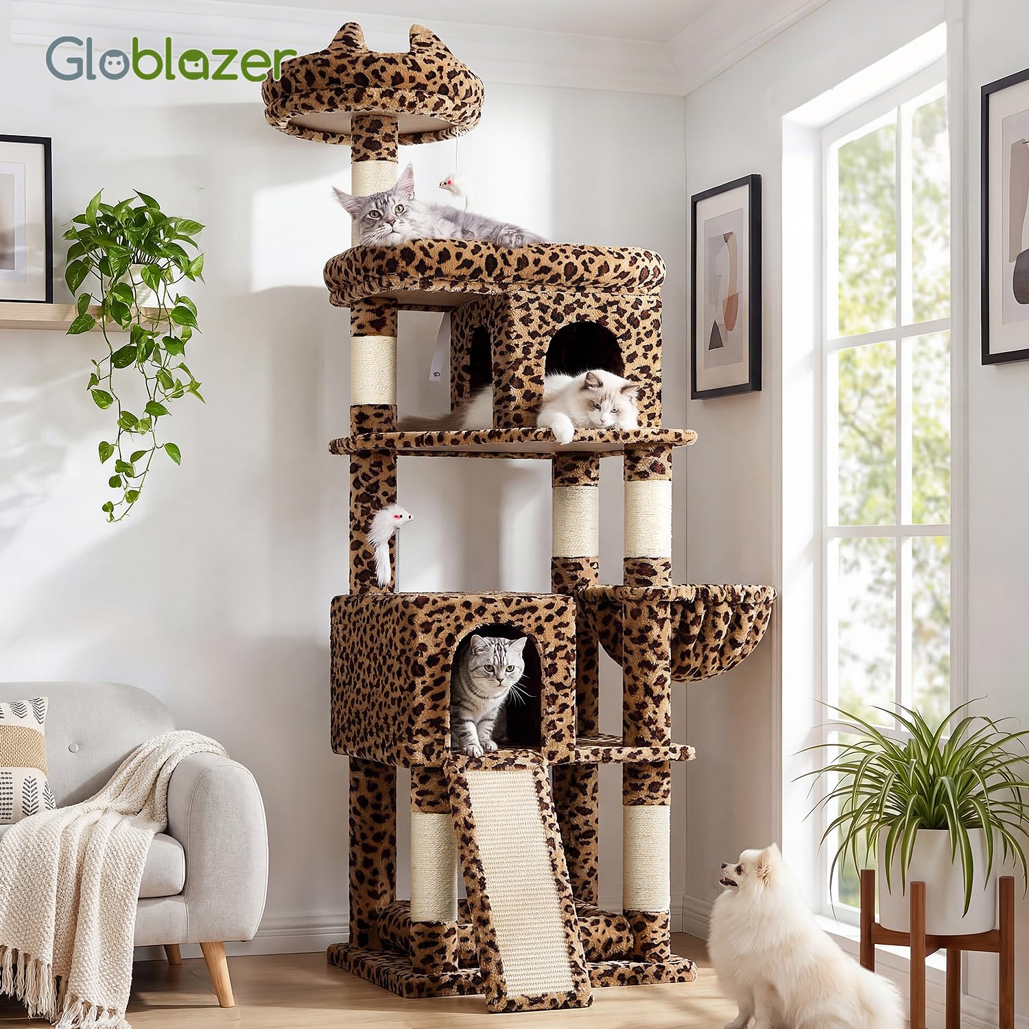 Globlazer leopard print hammock invites lounging and cat-nap moments.