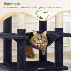 Globlazer cat tree hammock area shown for lounging and gentle play.