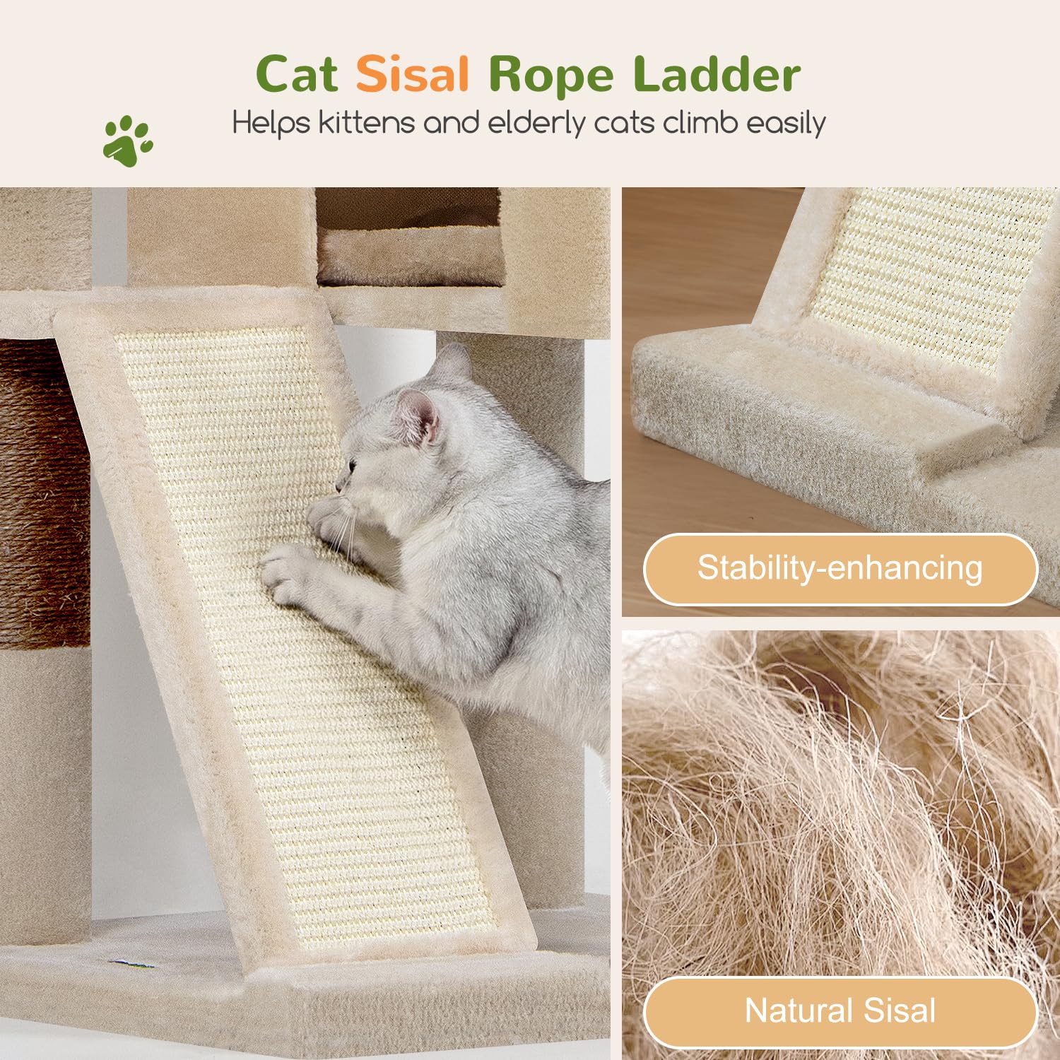 Globlazer cat tree adjustable hanging baskets for ideal viewing angles.