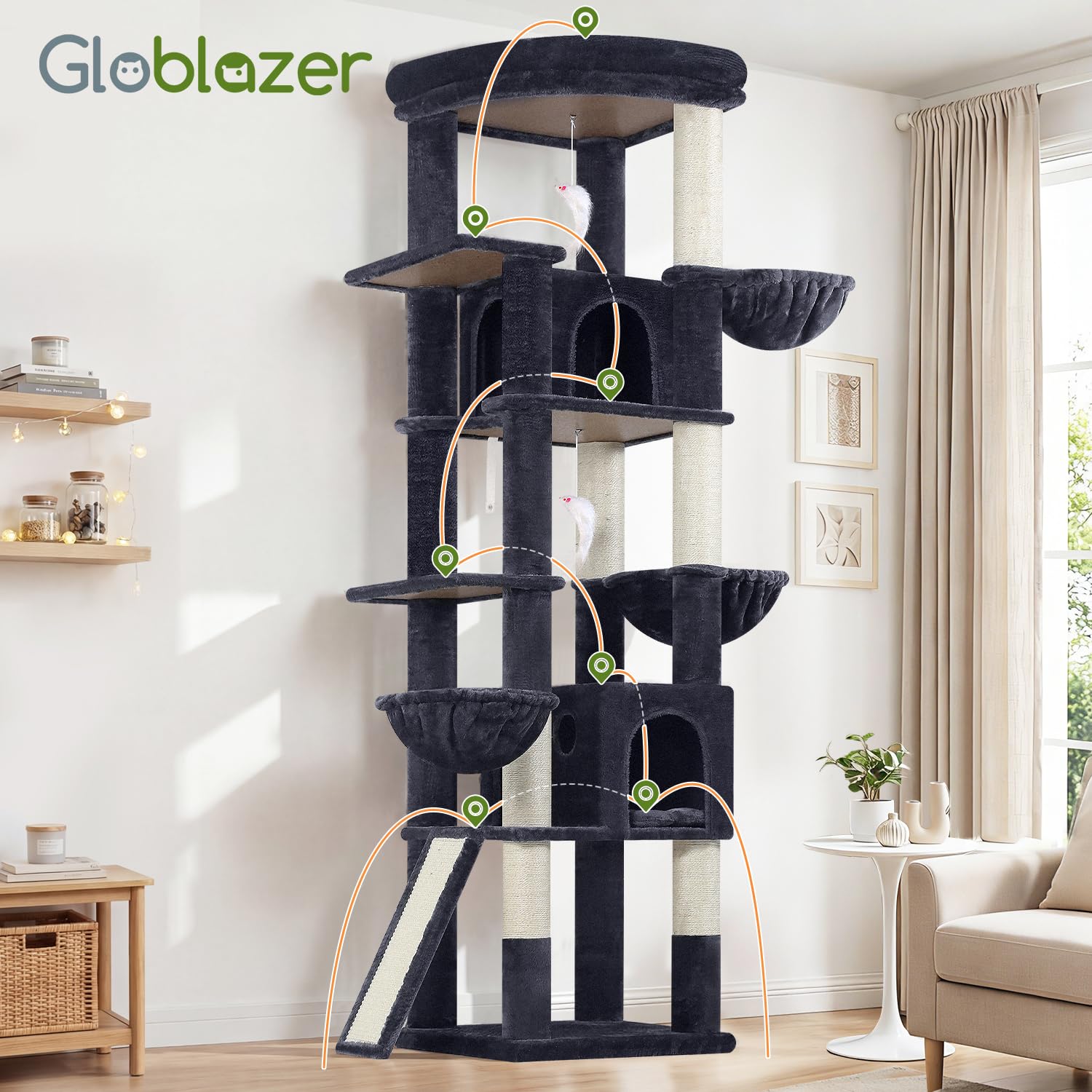 Globlazer XL cat tree suitable for multiple cats to play together