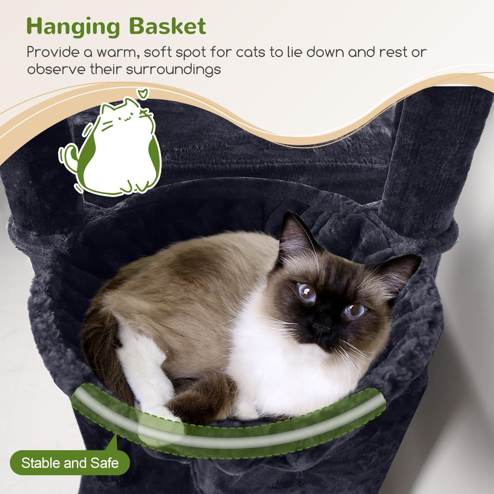 Globlazer cat tree scratch posts encourage healthy scratching behavior.