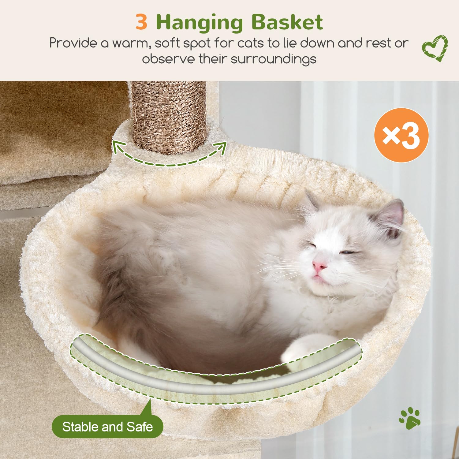 Globlazer cat tree five sisal posts support healthy claws.