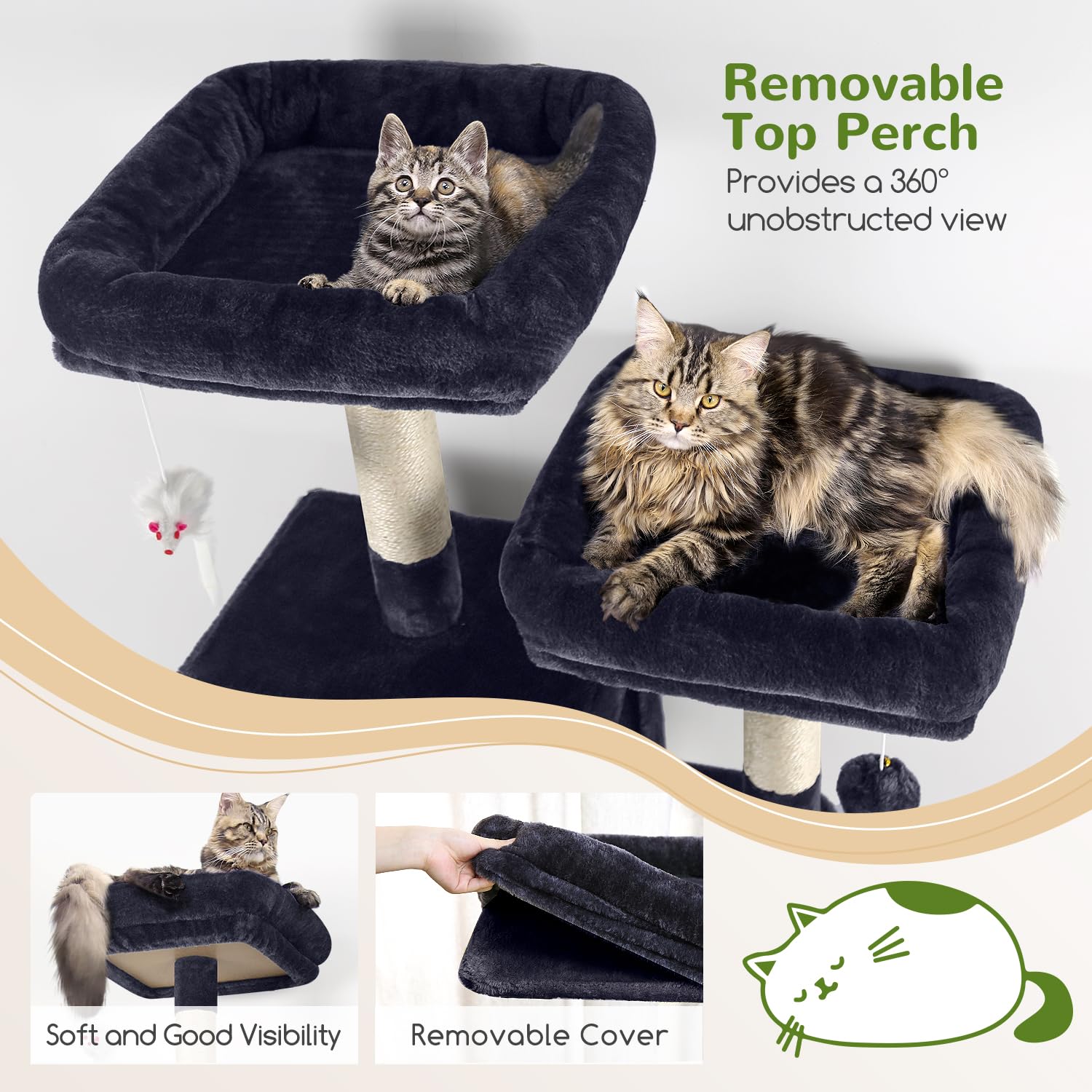 Globlazer cat tree tall condo spaces for cozy retreats
