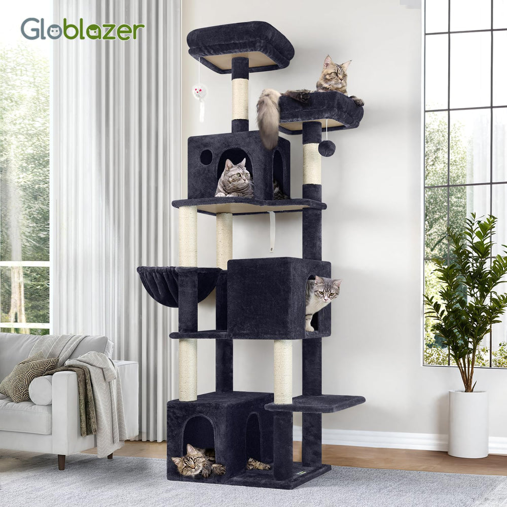 Globlazer 6ft cat tree easy to clean with plush fabric