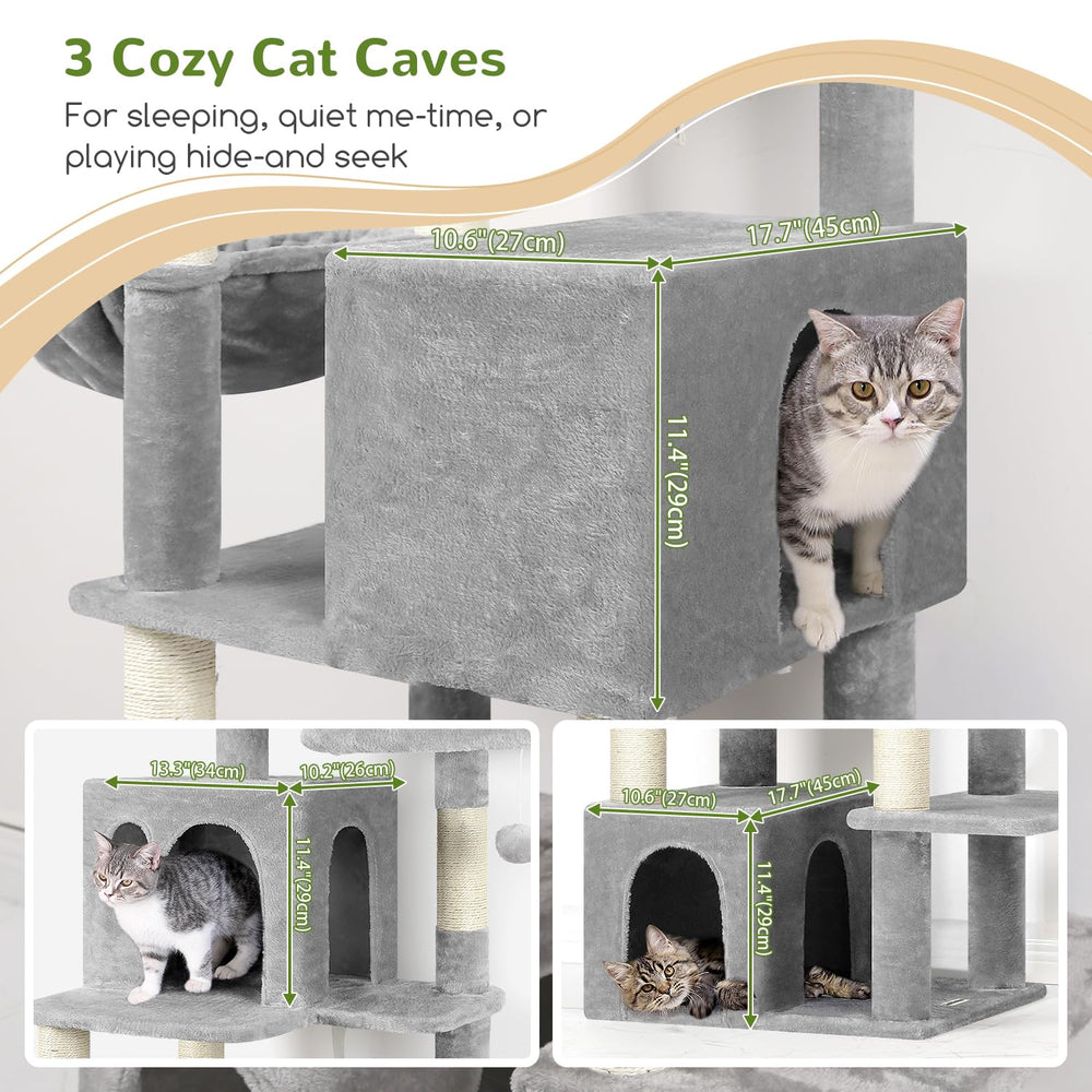 Globlazer Cat Tree Tall 71in large condos provide cozy rest for multiple cats