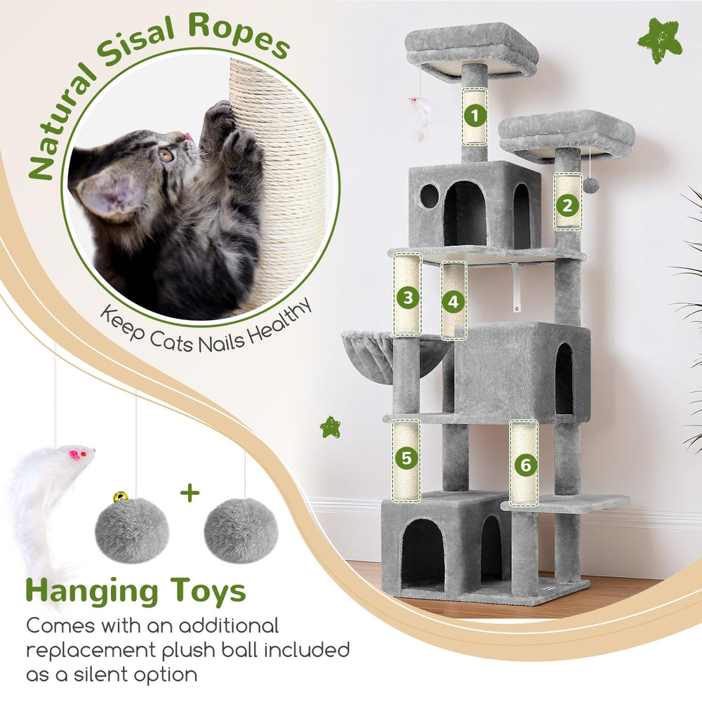 Globlazer Cat Tree Tall 71in square perches invite climbing and observation