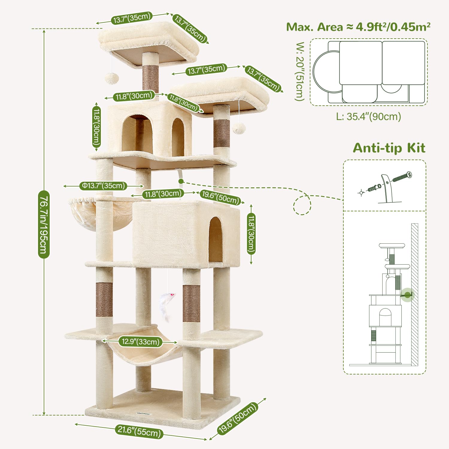 Globlazer cat tree tower durable materials closeup underscores sturdy construction for active cats.