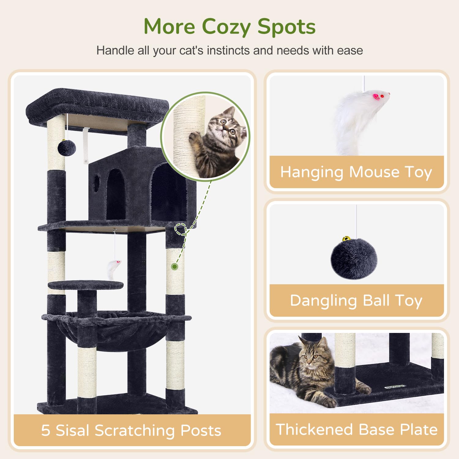 Globlazer five sisal posts for scratching and stretching