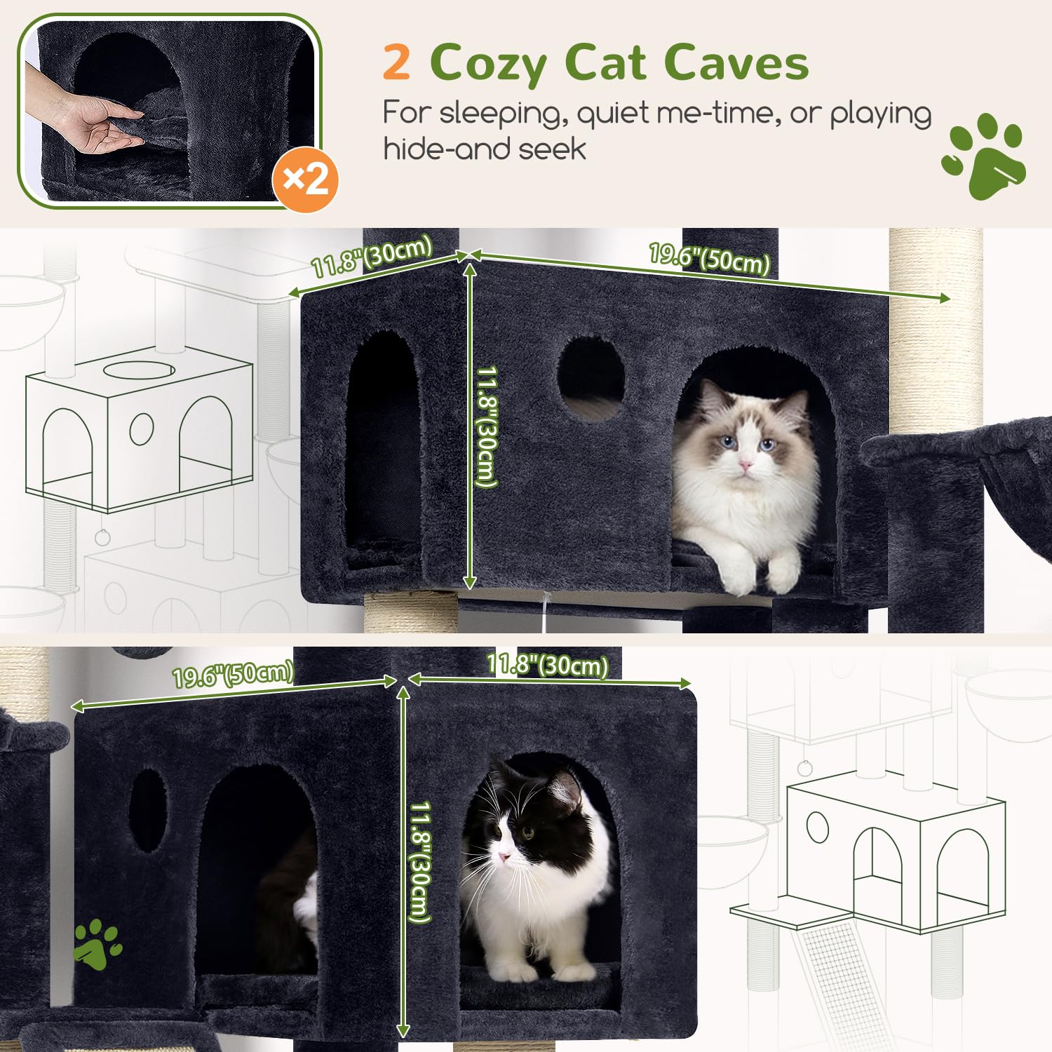 Globlazer cat tree two perches offer cozy resting spots at varying heights