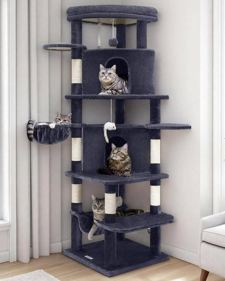 Globlazer corner cat tree tall 66 inch silhouette for multiple indoor cats.