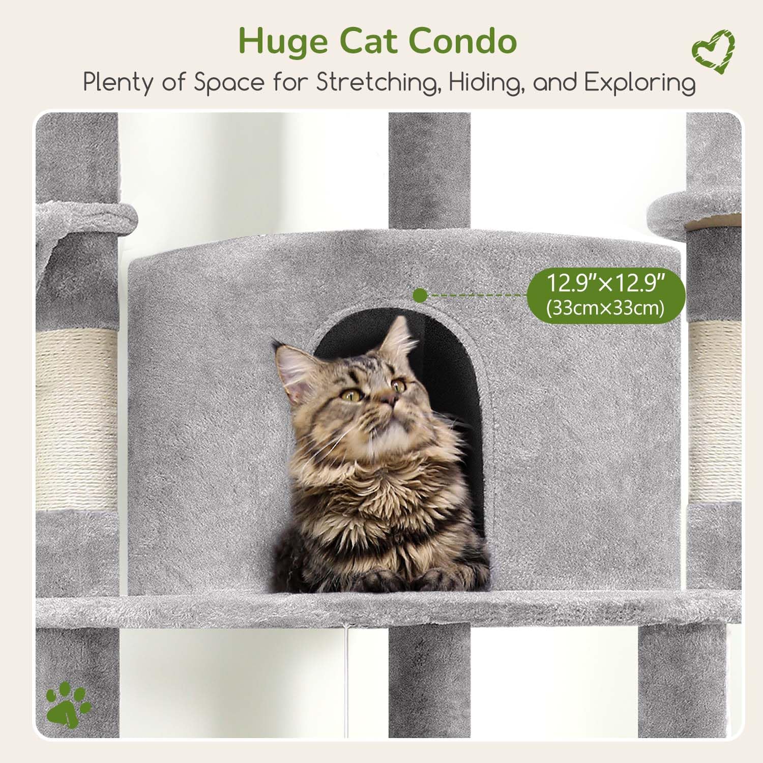 Globlazer corner cat tree hanging basket creates a secondary relaxation nook.