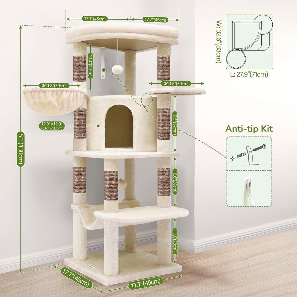 Globlazer corner cat tree beige finish blends interiors.