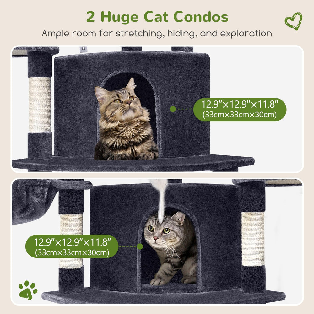 Globlazer corner cat tree hammock and basket offer two resting spots.