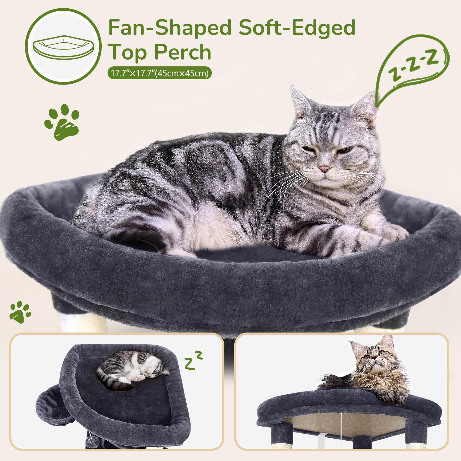 Globlazer hammock on cat tree provides cozy resting spot