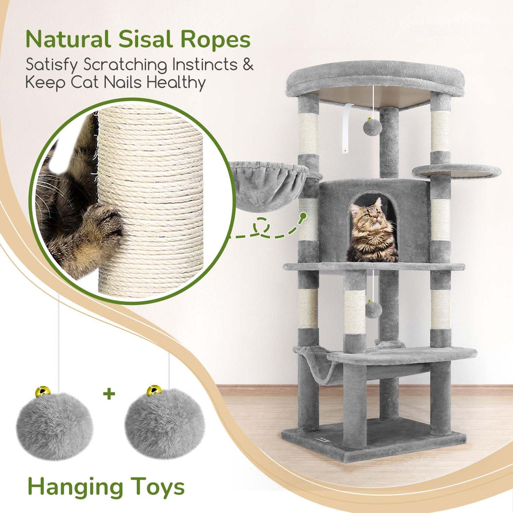 Globlazer corner cat tree oversized top perch provides space for lounging and watching.