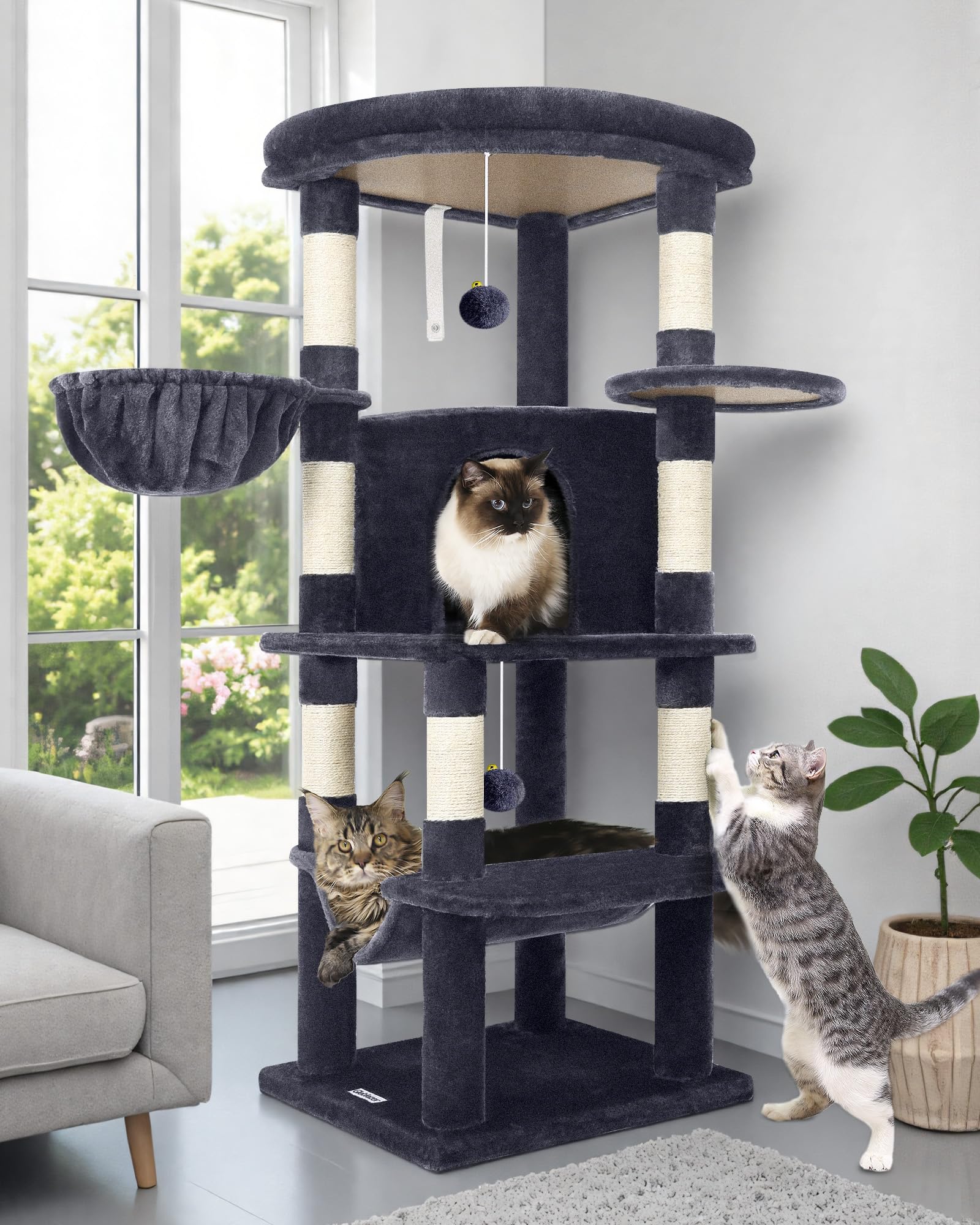 Globlazer corner cat tree top platform for spacious lounging