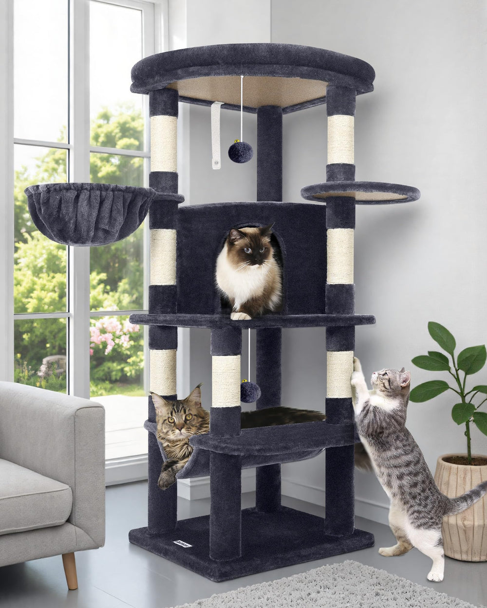 Globlazer corner cat tree top platform for spacious lounging