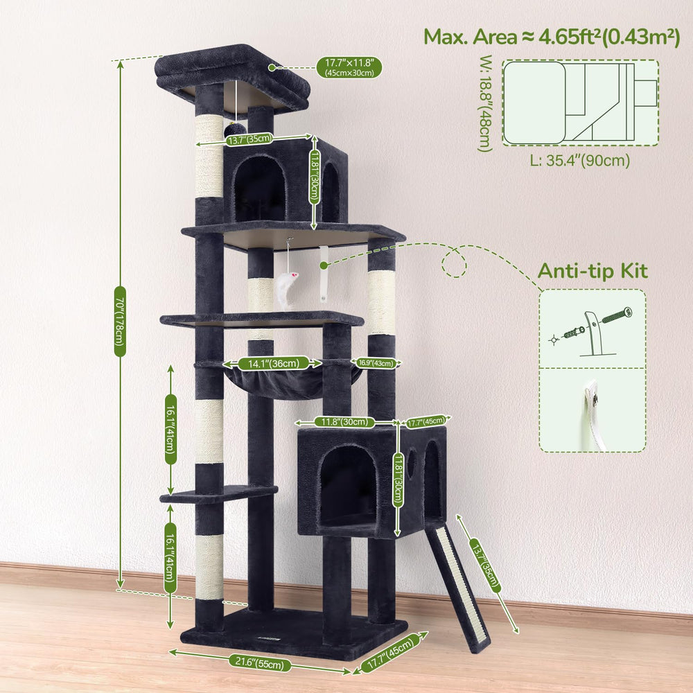 Globlazer this cat tower ships with labeled parts and tools for quick assembly