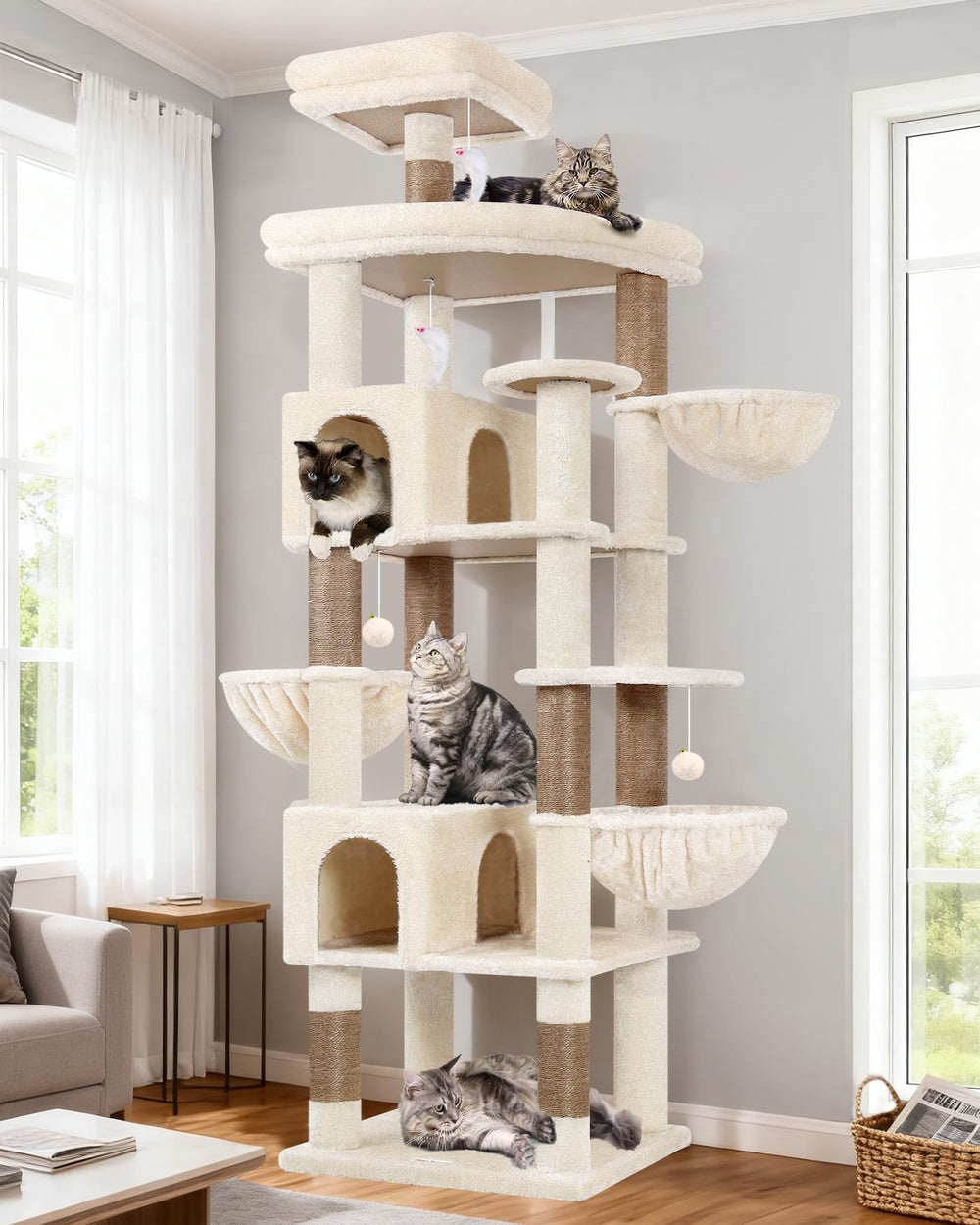 Globlazer top perch offers a roomy lounge for large indoor cats