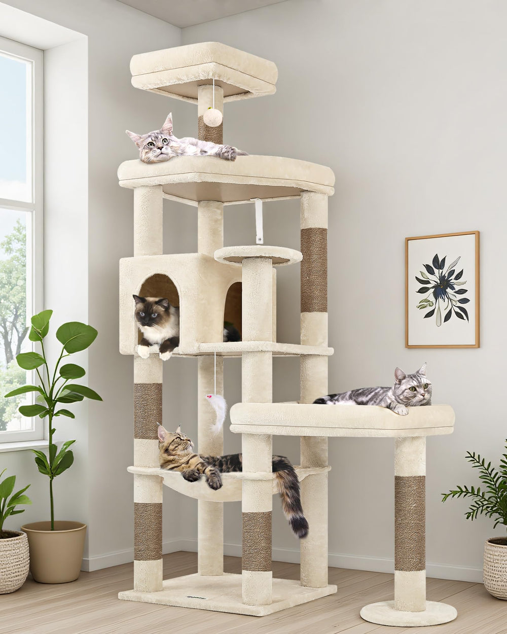 Globlazer XL cat tree base provides stable support for multiple active cats