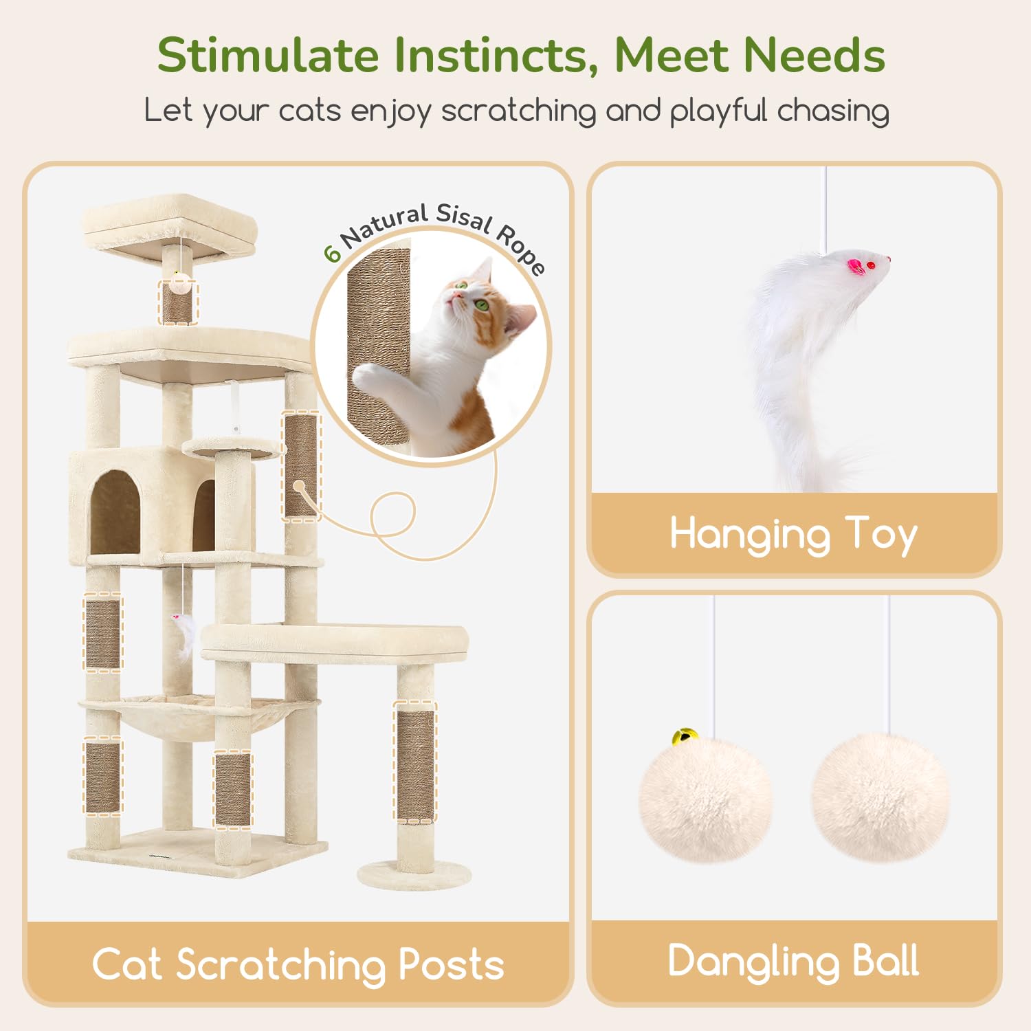 Globlazer included hanging toys add playful stimulation