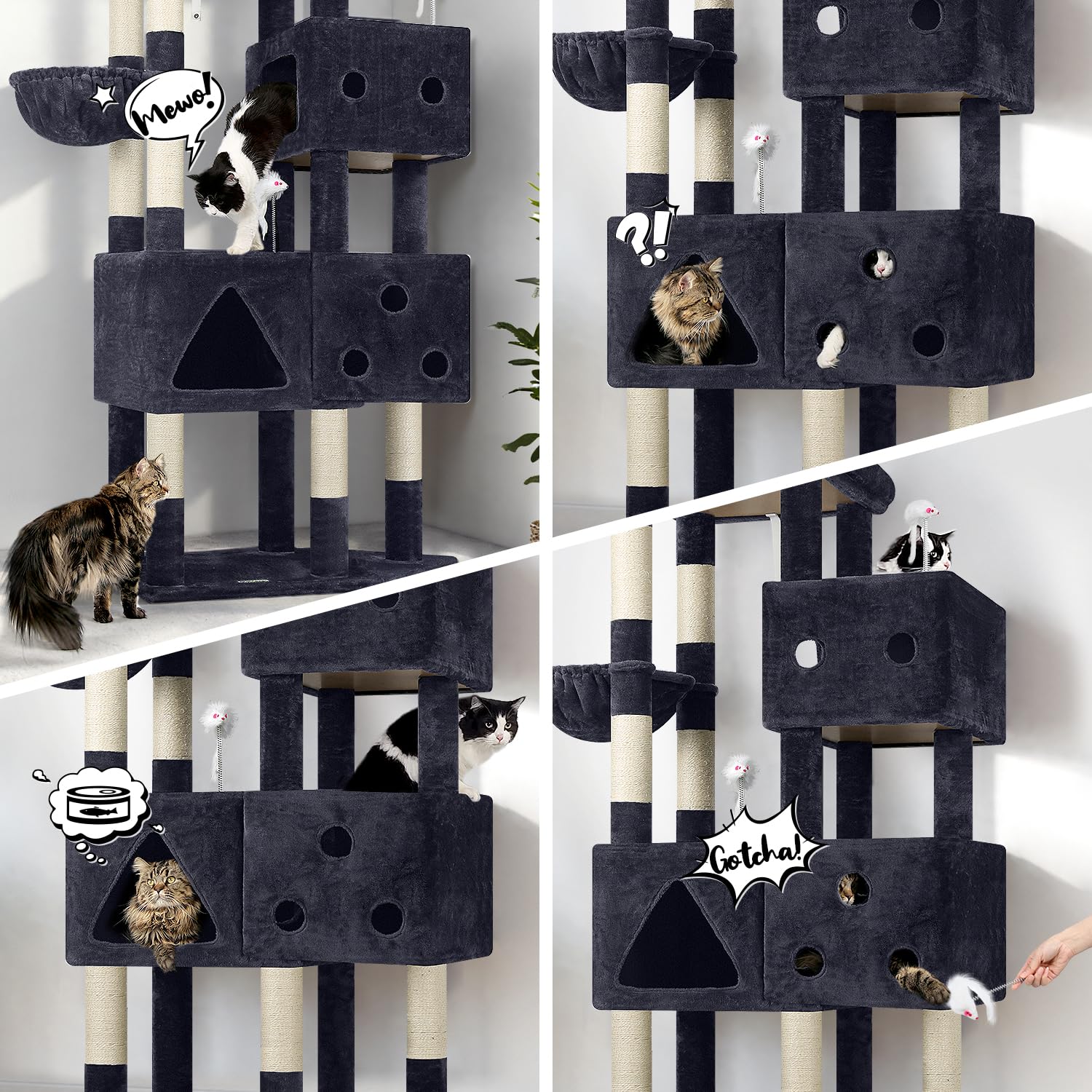 Globlazer F81 cat tower with two platforms highlighting versatile play spaces