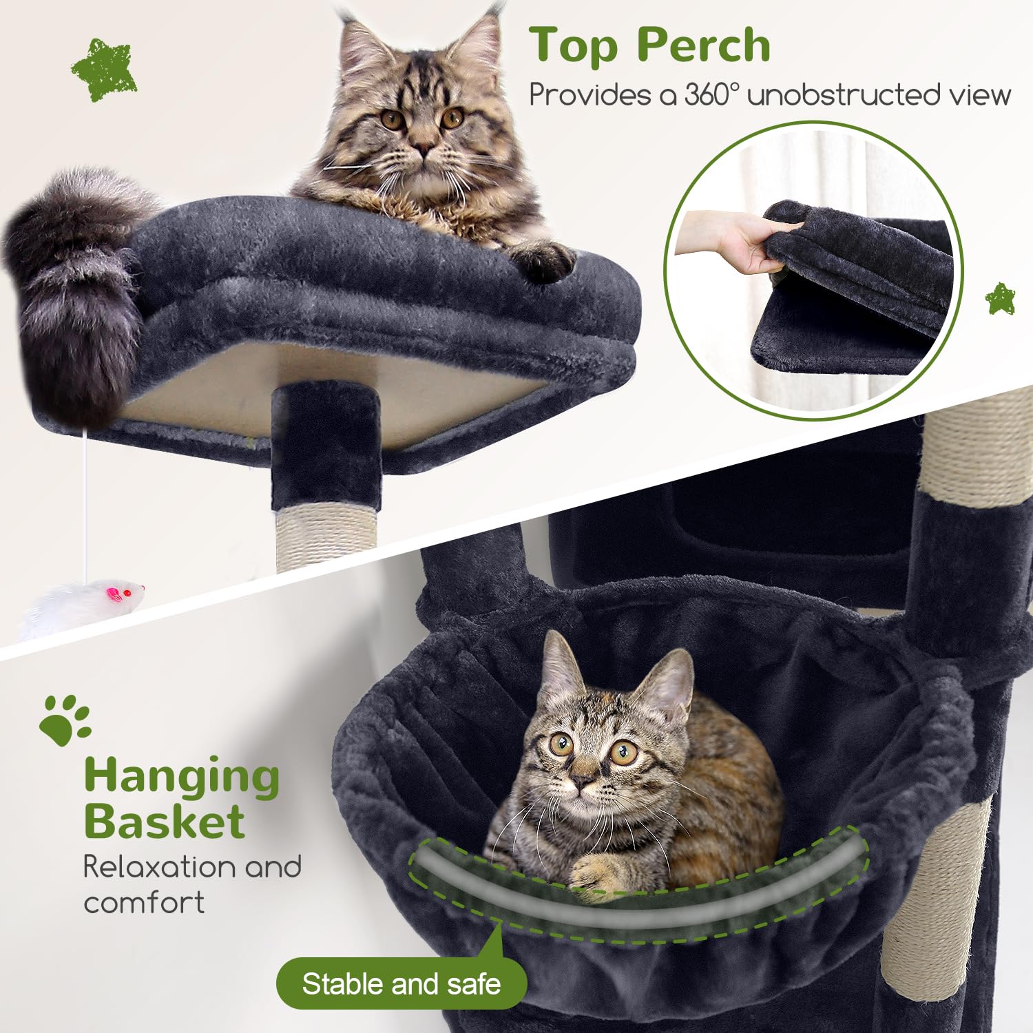 Globlazer F81 hanging basket rest area offers elevated lounging