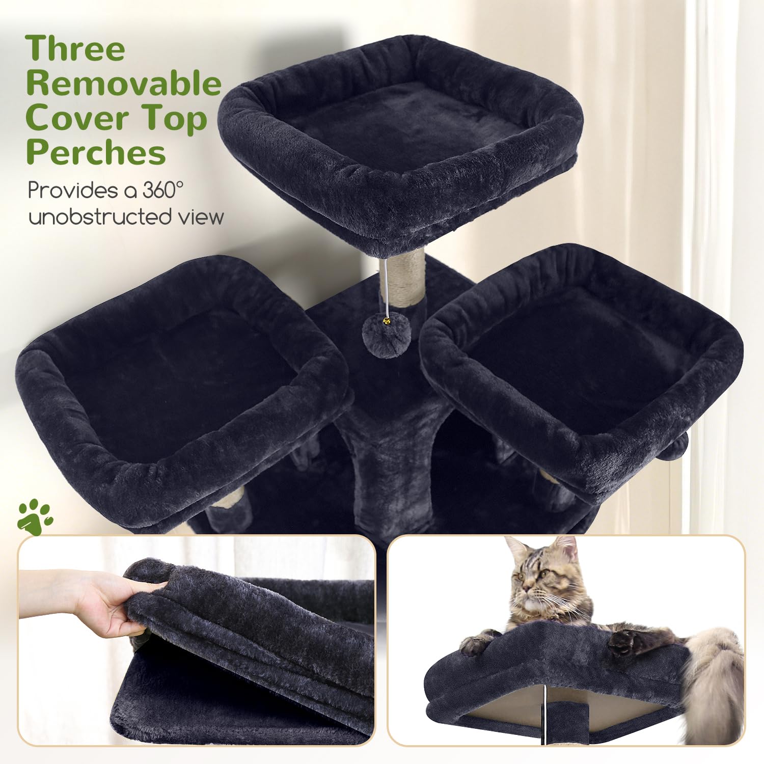Globlazer F82 hanging baskets create playful lounge spots for cats.