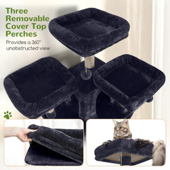 Globlazer F82 hanging baskets create playful lounge spots for cats.