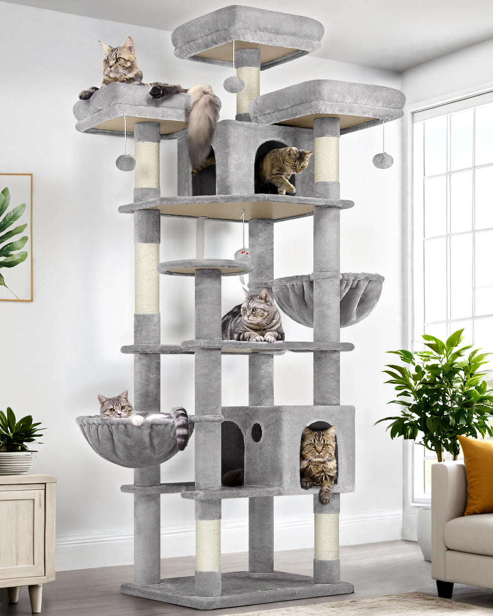 Globlazer F82 royal observation perches offer elevated views for curious indoor cats.