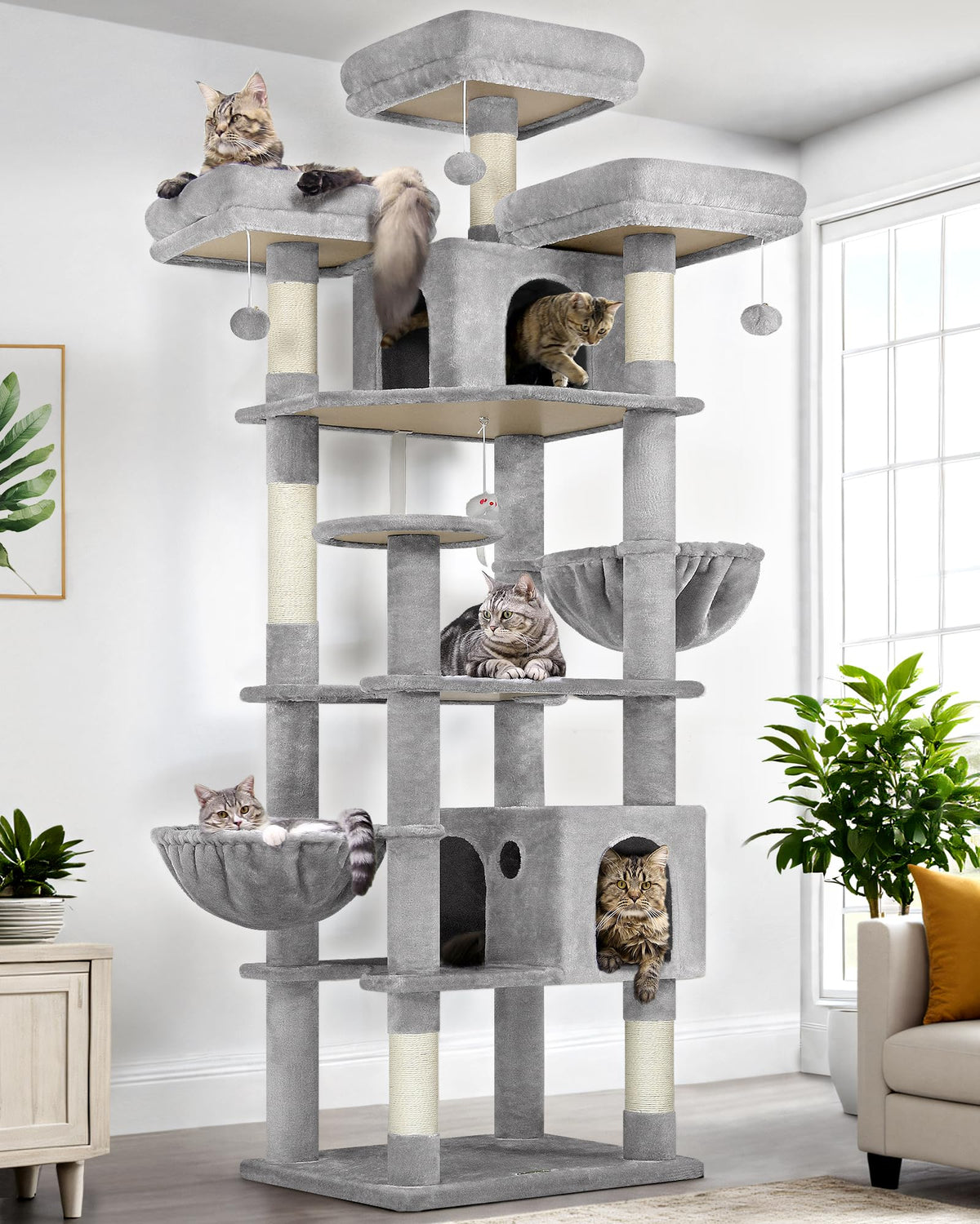 Globlazer F82 royal observation perches offer elevated views for curious indoor cats.