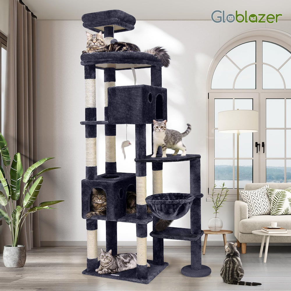 Globlazer F83 dark grey cat tree fits modern living spaces