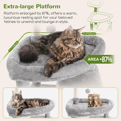 Globlazer giant cat tree platform provides ample lounging space for adult cats