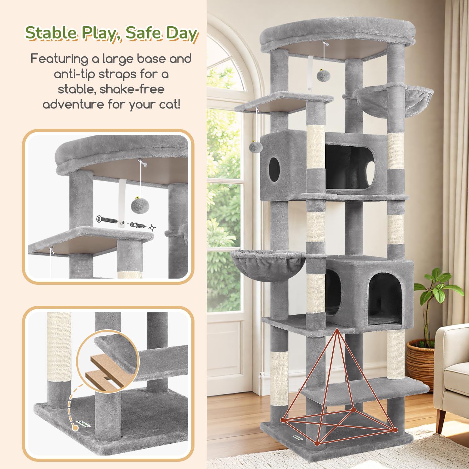 Globlazer dual-ear hanging baskets offer play and rest spaces.