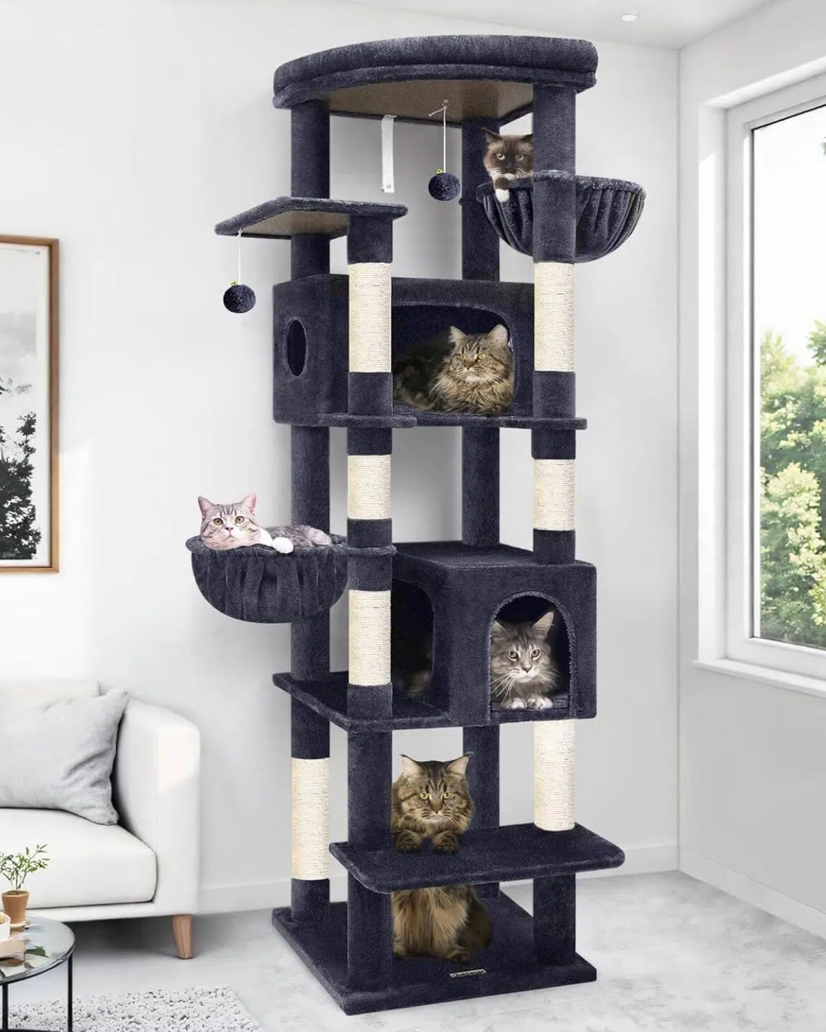 Globlazer 74in top perch for elevated cat viewing and resting