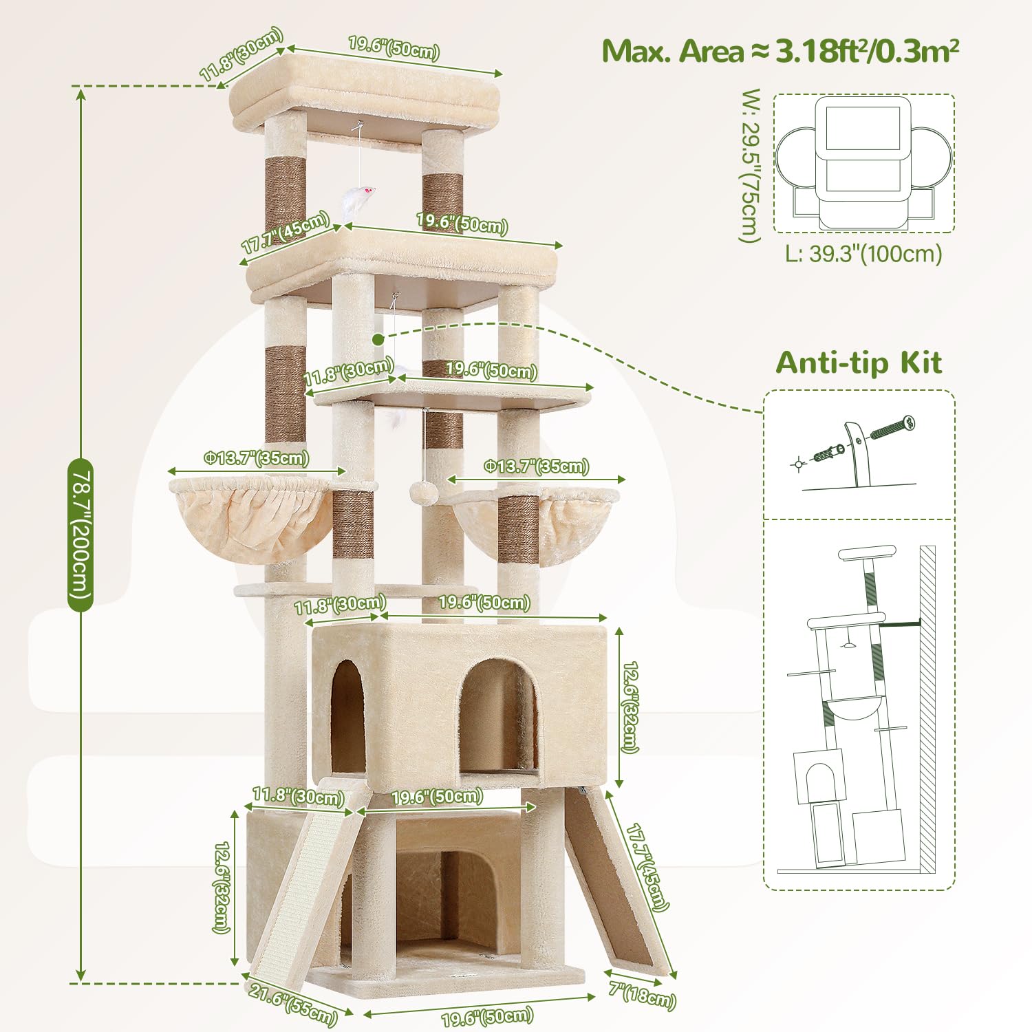Globlazer assembly-ready cat tree with included tools