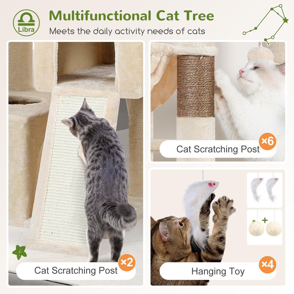 Globlazer cat tree with two hanging baskets for play