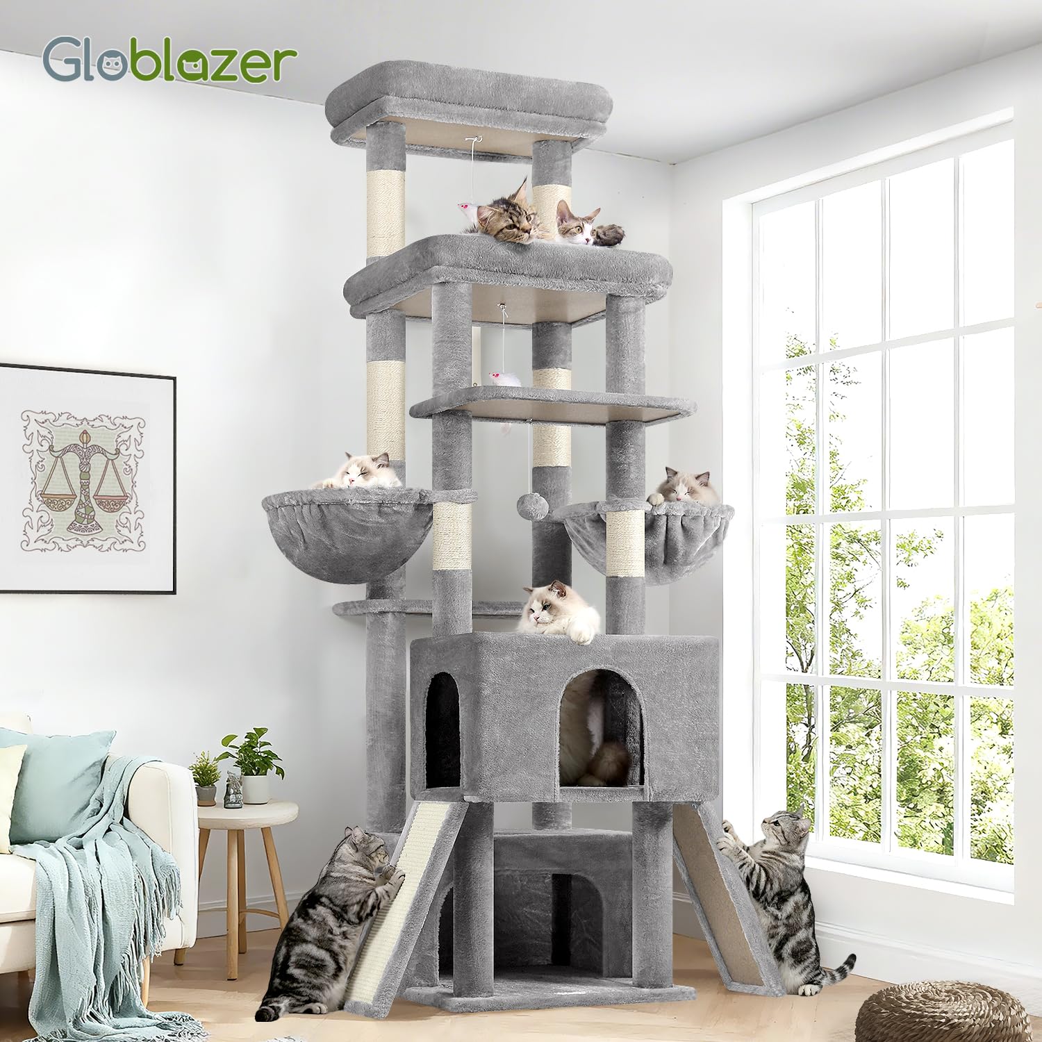 Globlazer light grey finish complements modern home decor and blends with spaces
