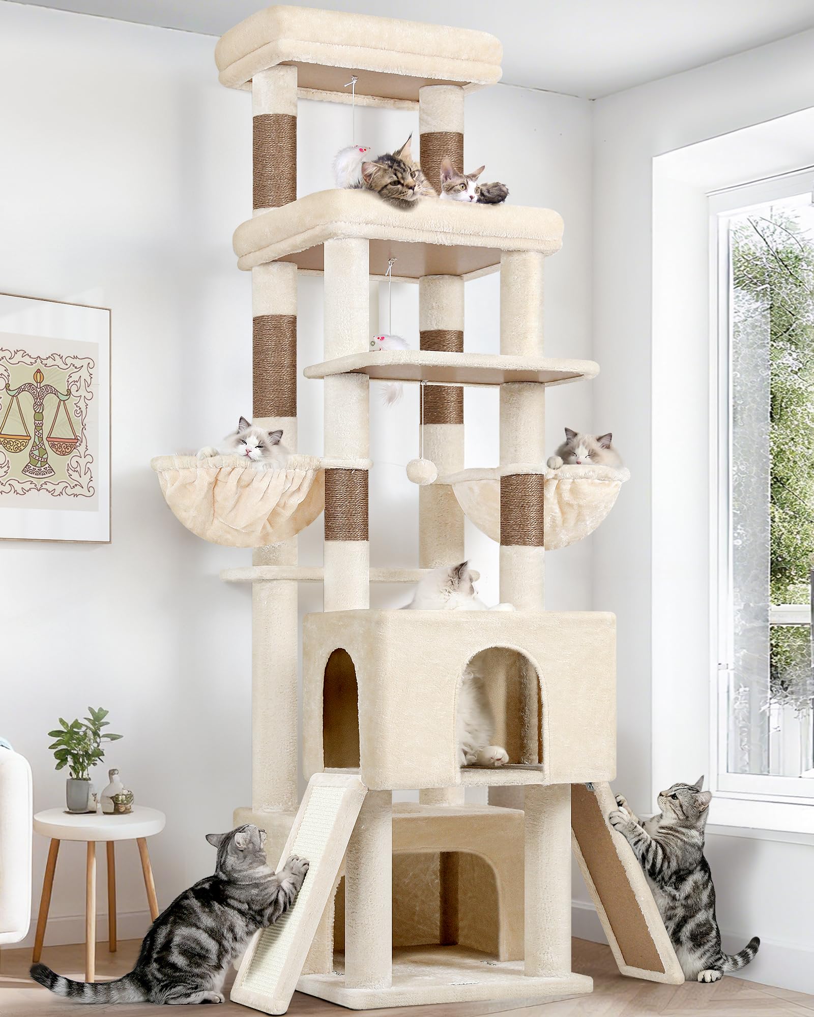 Globlazer 78-inch cat tree top platform supports large cats