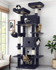 Globlazer heavy-duty 80in cat tree with multiple scratching posts for active indoor cats.