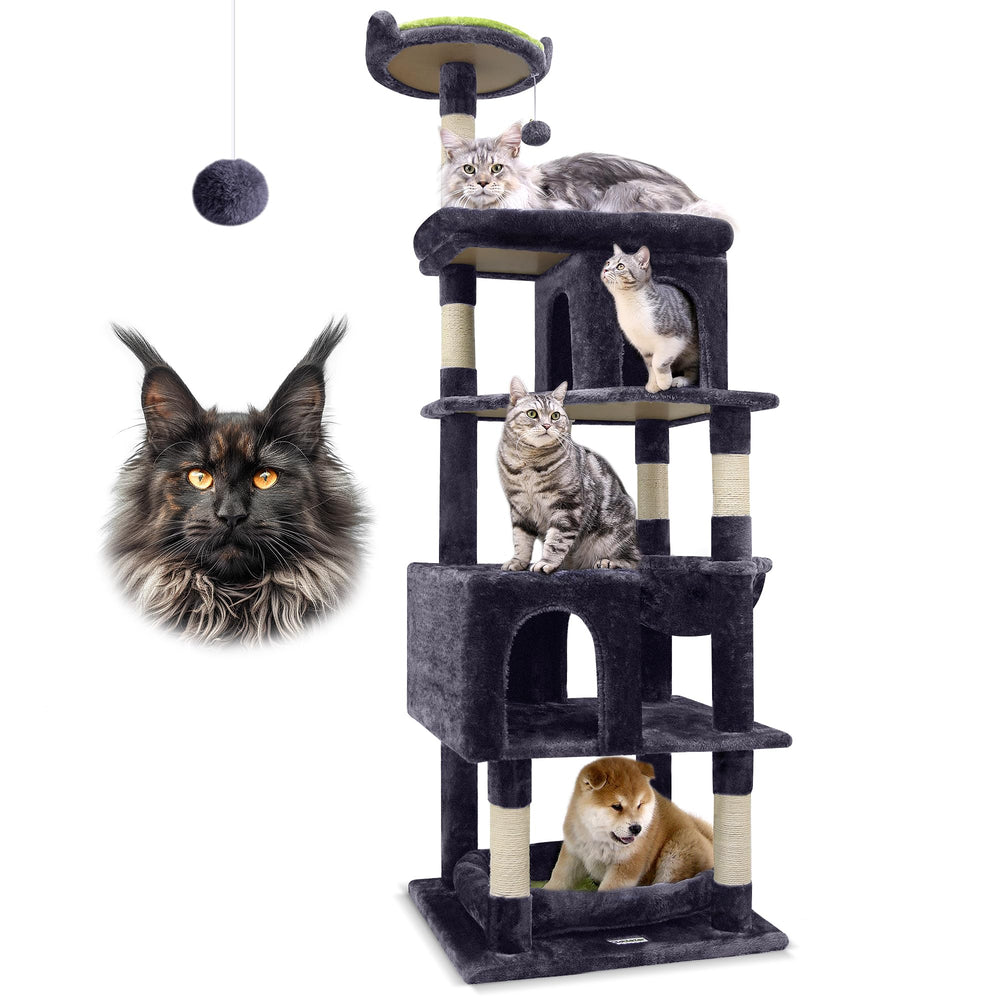 Globlazer heavy-duty cat tree base area provides stable support for big cats.