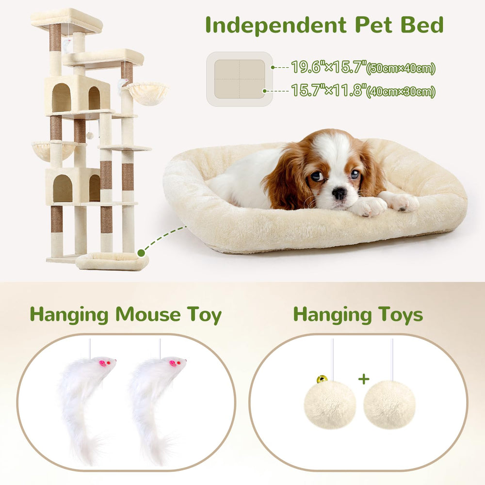 Independent pet bed offers a separate cozy spot for naps or pet lounging.
